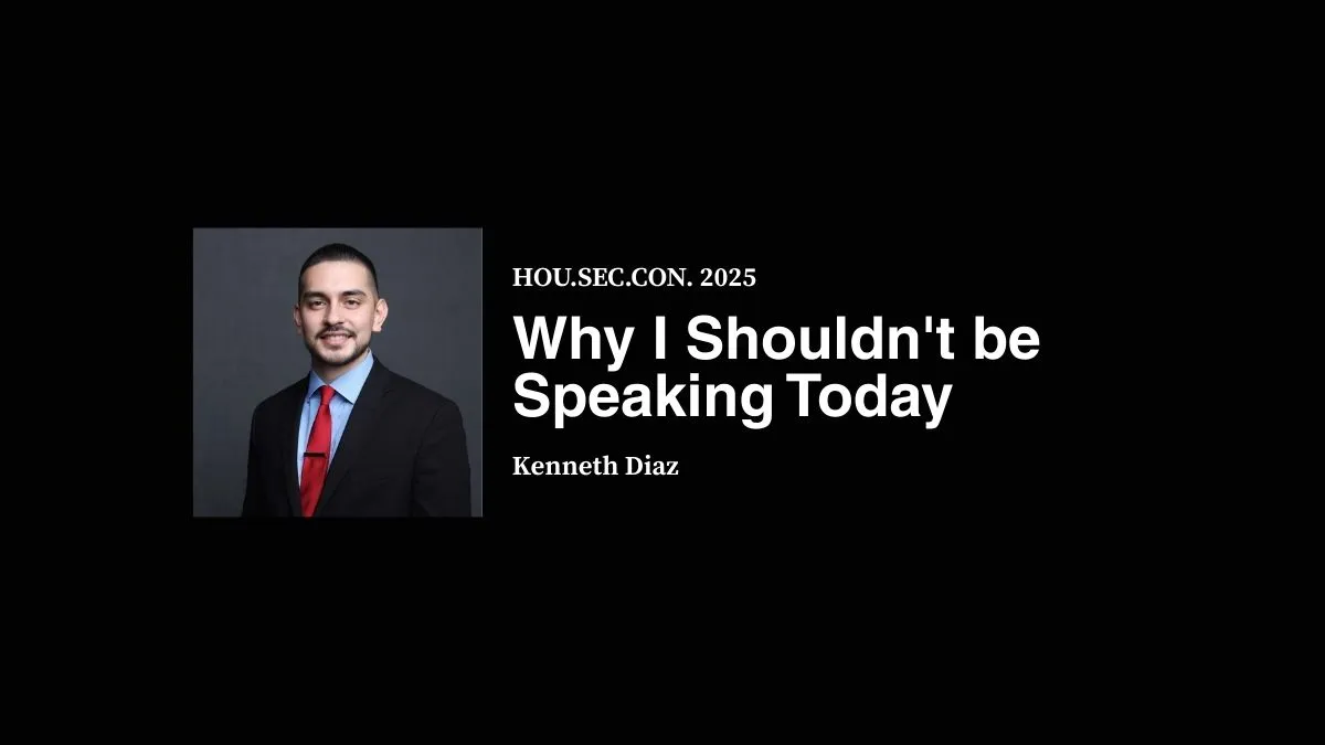 Why I Shouldn't be Speaking Today